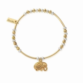 Gold And Silver Decorated Elephant Bracelet GMBSBNH4024