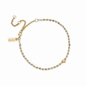 Gold And Silver Inset Star Anklet GMANSTAR