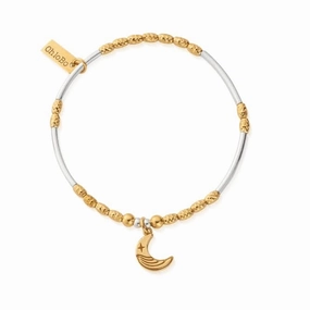 Gold And Silver Luna Moon Bracelet GMBMNSR4019
