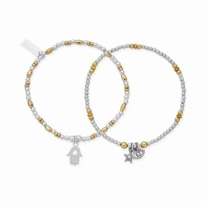 Gold And Silver Protection Set Of 2 Bracelets GMBSETPRO