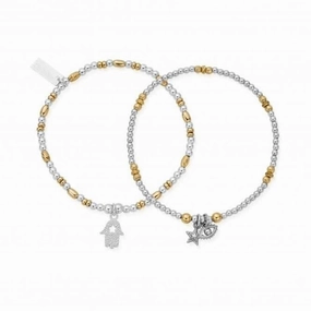 Gold And Silver Protection Set Of 2 Bracelets GMBSETPRO