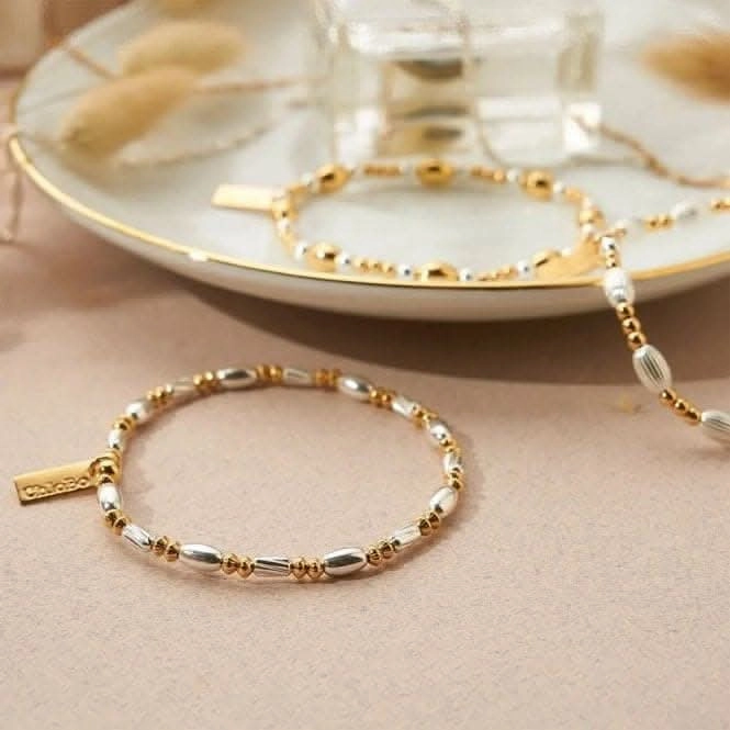 Gold And Silver Twisted Oval Bracelet GMBTOVAL