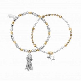 Gold And Silver Wishful Set Of 2 Bracelets GMBSET738337