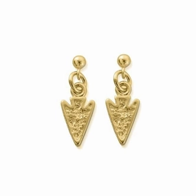 Gold Arrow Head Drop Earrings GEST4008
