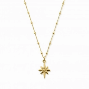 Gold Bobble Chain Lucky Star Necklace GNBB2087