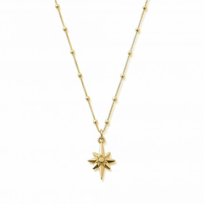 Gold Bobble Chain Lucky Star Necklace GNBB2087