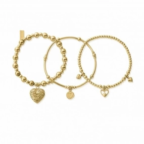 Gold Compassion Set Of 3 Love GBSTA3L