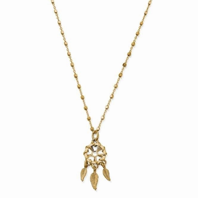 Gold Delicate Cube Dream Catcher Necklace GNDC3291