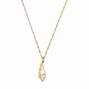 Gold Delicate Interlocking And Angel Wing Necklace GNDC3239