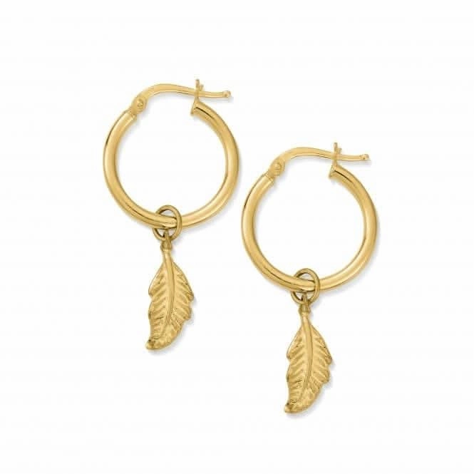 Gold Didi Feather Hoop Earrings GEH724
