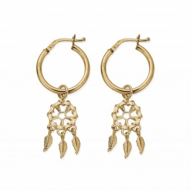 Gold Dream Catcher Hoop Earrings GEH3291