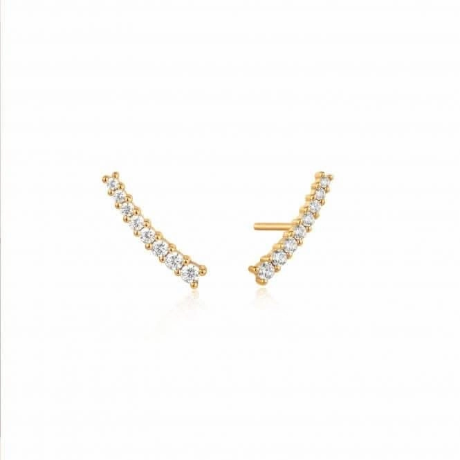Gold Glam Crawler Stud Earrings E037-03G