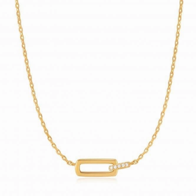 Gold Glam Interlock Necklace N037-01G