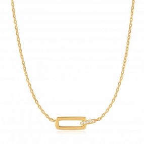 Gold Glam Interlock Necklace N037-01G
