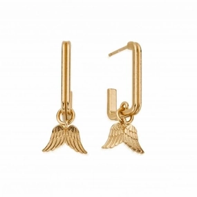 Gold Guidance Rectangular Hoop Earrings GEH3393