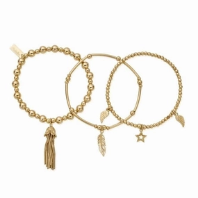Gold Guidance Stack Of 3 Bracelets GBSTA3G