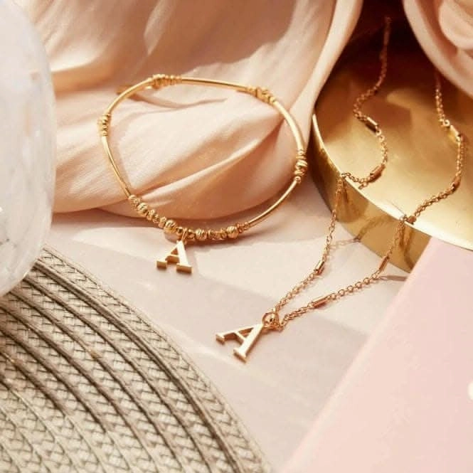 Gold Iconic Initial Bracelet - Letter A