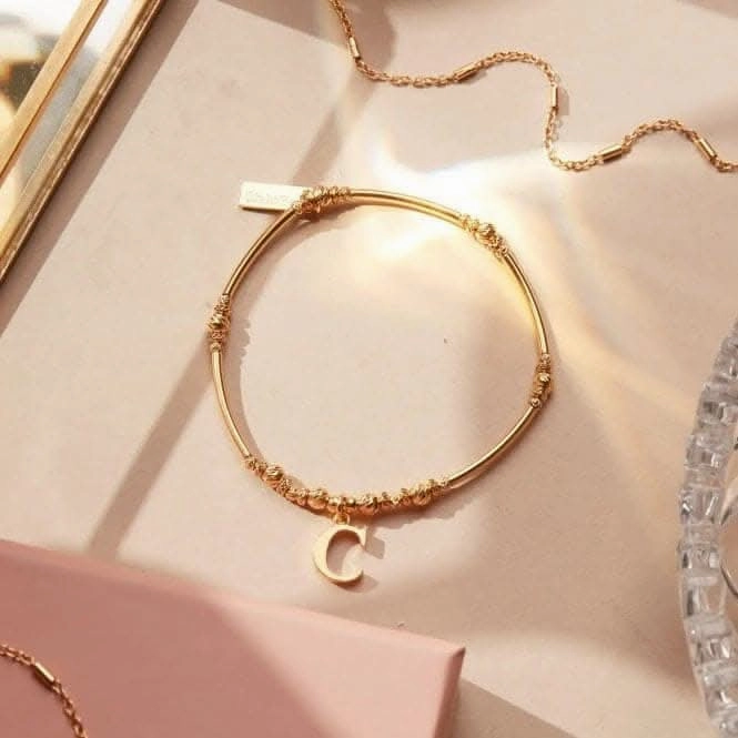 Gold Iconic Initial Bracelet - Letter C