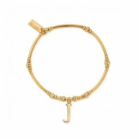 Gold Iconic Initial Bracelet - Letter J