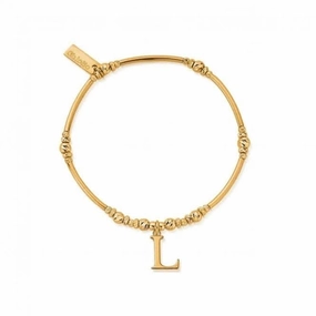 Gold Iconic Initial Bracelet - Letter L