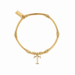 Gold Iconic Initial Bracelet - Letter T