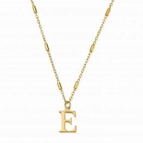 Gold Iconic Initial E Necklace GNCC4041E