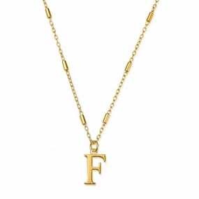 Gold Iconic Initial F Necklace GNCC4041F
