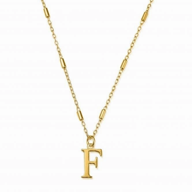 Gold Iconic Initial F Necklace GNCC4041F