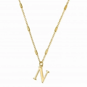 Gold Iconic Initial N Necklace GNCC4041N