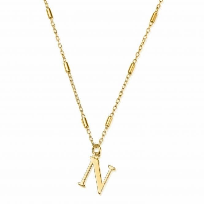 Gold Iconic Initial N Necklace GNCC4041N