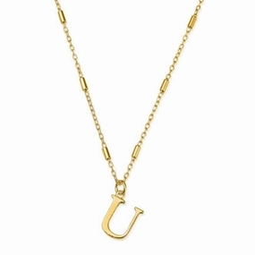 Gold Iconic Initial U Necklace GNCC4041U