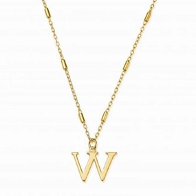 Gold Iconic Initial W Necklace GNCC4041W