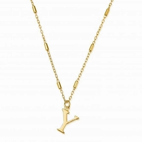 Gold Iconic Initial Y Necklace GNCC4041Y
