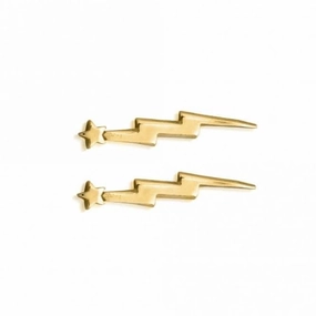 Gold Lightening Bolt Cuff Earring GEST4000