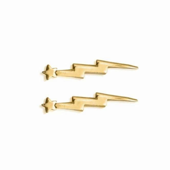 Gold Lightening Bolt Cuff Earring GEST4000