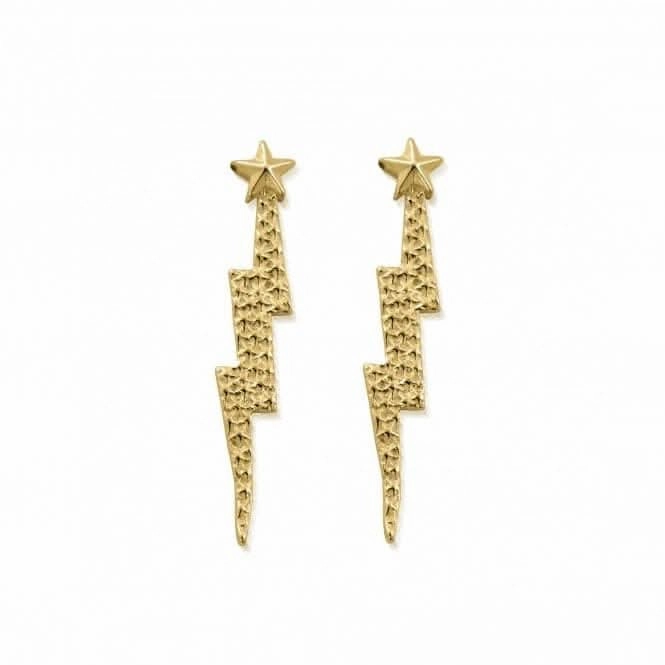 Gold Lightning Bolt Drop Earrings GEST4002