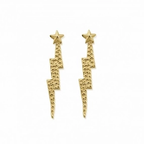 Gold Lightning Bolt Drop Earrings GEST4002