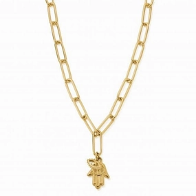 Gold Link Chain Protection Necklace GNLC20701106