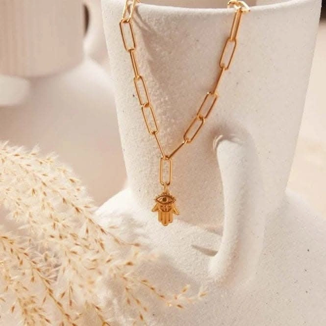 Gold Link Chain Protection Necklace GNLC20701106