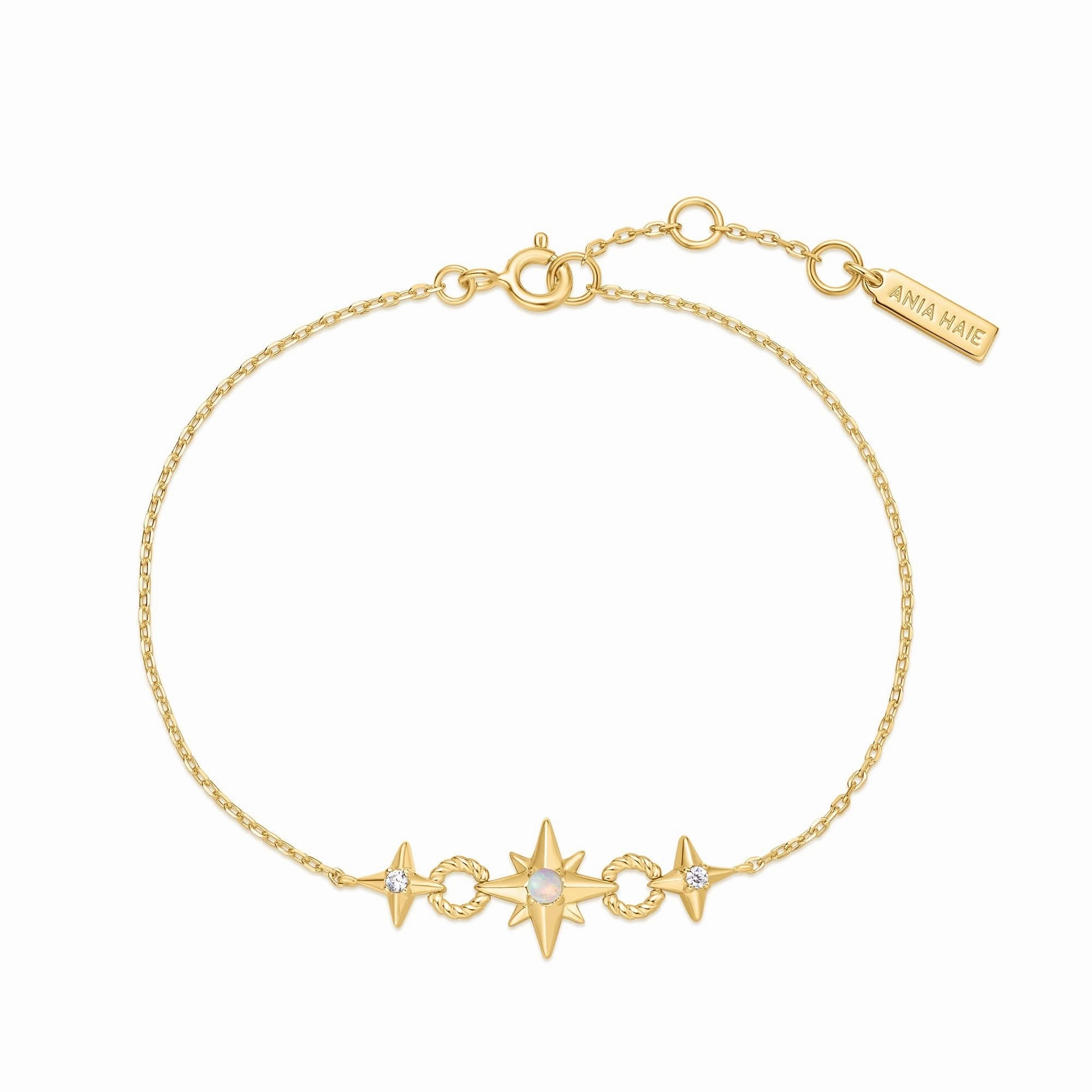 Gold Linked Star Bracelet B063-05G