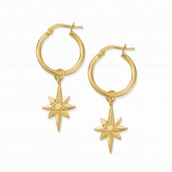 Gold Lucky Star Hoop Earrings GEH2087