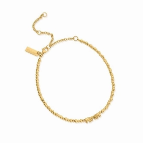 Gold Mini Cute Lucky Elephants Anklet GANMC4039
