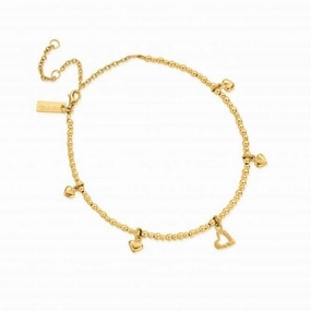 Gold Mini Cute Multi Heart Anklet GANMC40143095