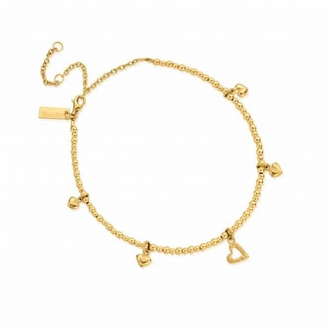 Gold Mini Cute Multi Heart Anklet GANMC40143095
