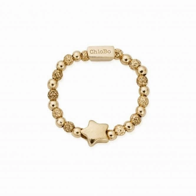 Gold Mini Inset Star Ring