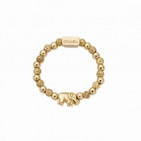 Gold Mini Lucky Elephant Ring