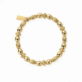 Gold Mini Oval Disc Bracelet GBMOD
