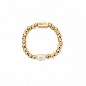 Gold Mini Pearl Ring
