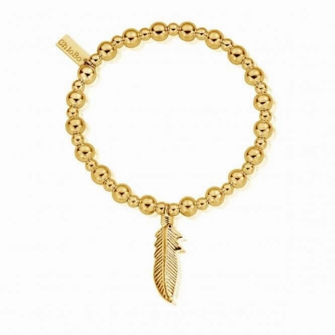 Gold Mini Small Ball Feather Bracelet GBMSB720