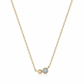 Gold Orb Amazonite Pendant Necklace N045-02G-AM